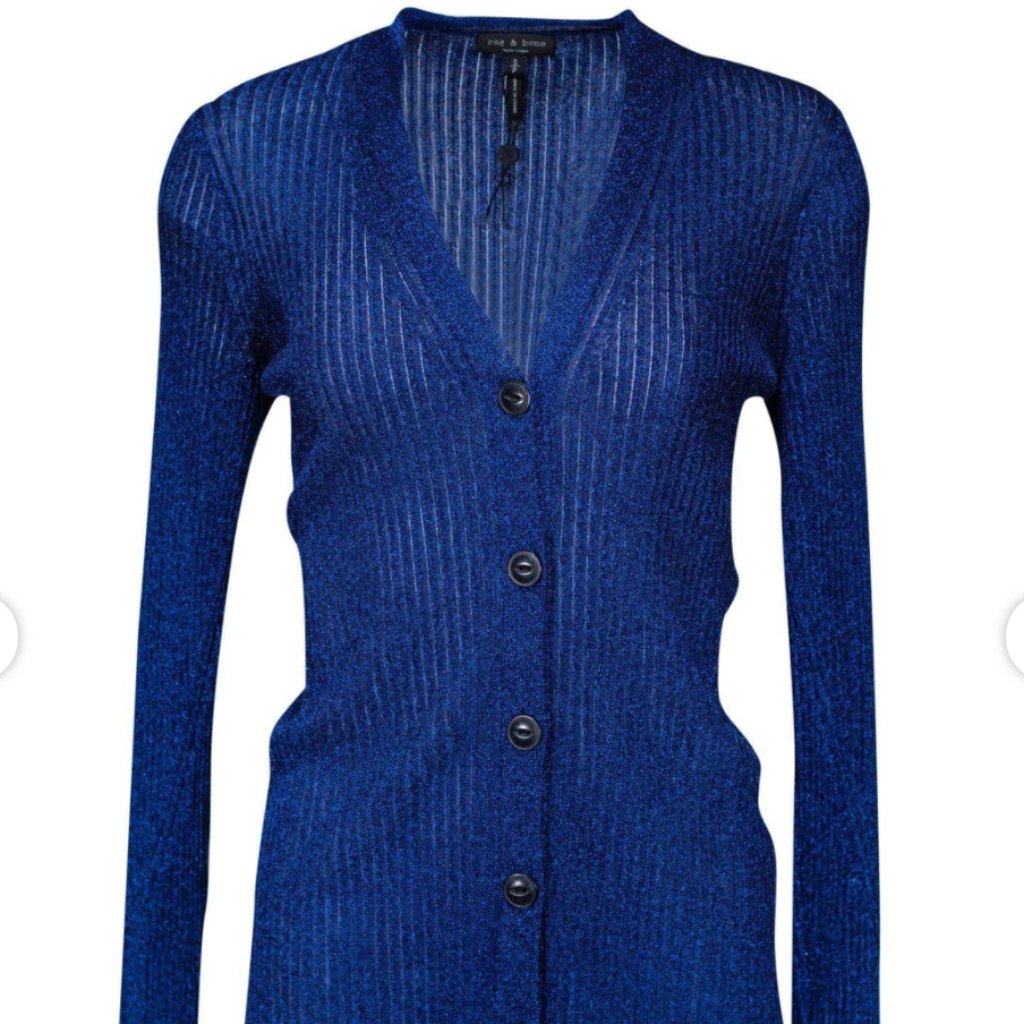 Rag & Bone - Blue Shimmer Metallic Cardigan (Xs)
